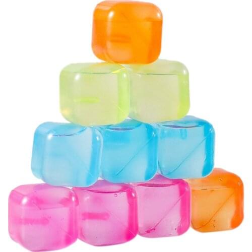 10pcs Fruit And Square Shaped Reusable Ice Cubes Mold Ice Maker Physical Cooling Tools For Bar Picnic Party Kitchen Accessories