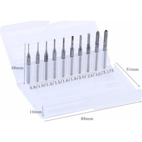 10PCS/handle Diameter 3175 Tin-Corn Milling Cutter CNC Milling Cutter PCB Milling Cutter DRILL CNC Woodworking Cutter