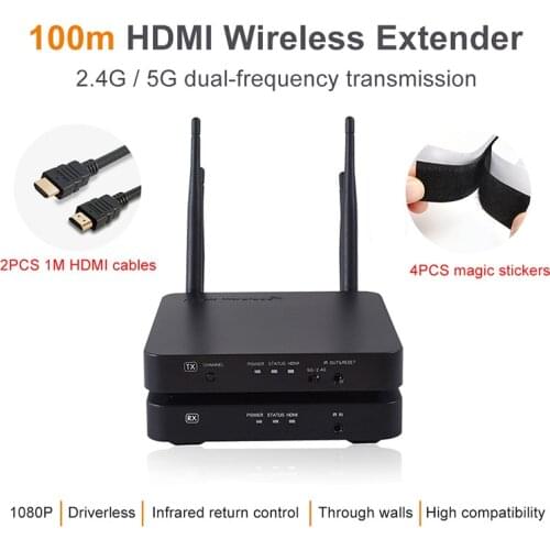 100M Wireless HDMI Extender 2.4GHz/5GHz 1080P Wifi HDMI 1.3 Audio Video Sender Transmitter Receiver With IR Support HDCP1.4 HDTV