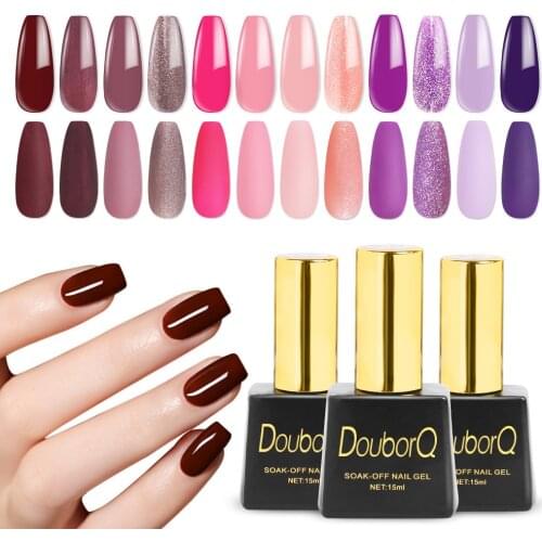 12PCS Nude Colors Soak Off UV Gel Nail Polish Gel Lacquer Varnish Nail Paint Top UV LED Gel Nail Art Hybrid Decals