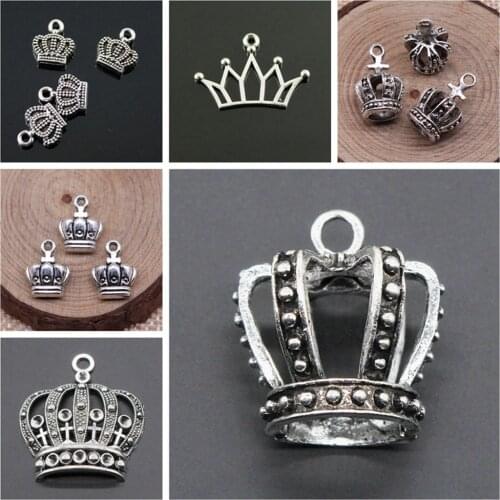 Malzahar 3D Crown Vintage Crown Medieval Crown Charms diy jewelry bracelet charms for jewelry making kit accessories