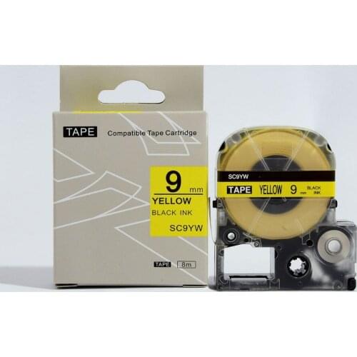 5 pcs tape 9mm SC9YW for KINGJIM labelworks SC9YW compatible for LW-300 LW-400 labelling maker label tapes