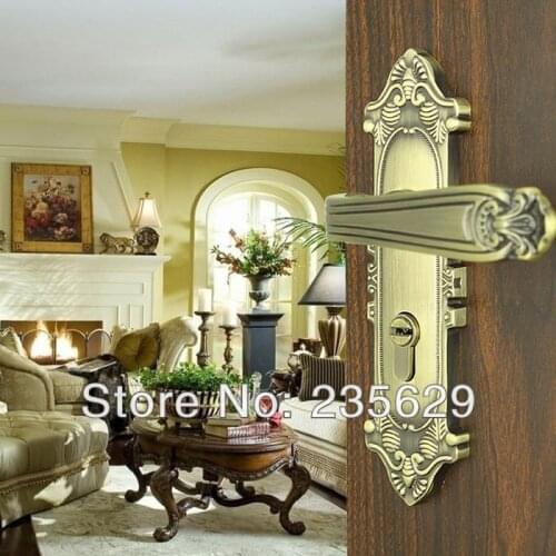 Free Shipping, Bedroom, Bathroom, Kitchen Door Lock, Antique Copper finished lock, 35-45mm door thickness,double bolts, 3 keys