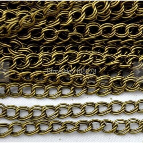 Chains 32ft 10Meters Of Antique Bronze Two Ply Double Wire Twisted Cable Link Chain 4x5mm Wholesale DIY Accessory Jewelry Making