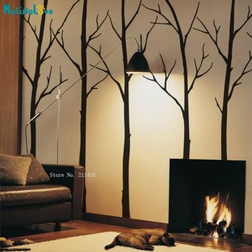 Clean and Simple Tree Wall Decals Living Room Large Size Home Decor Murals Removable Six Trunks Vinyl Dtickers YT5535