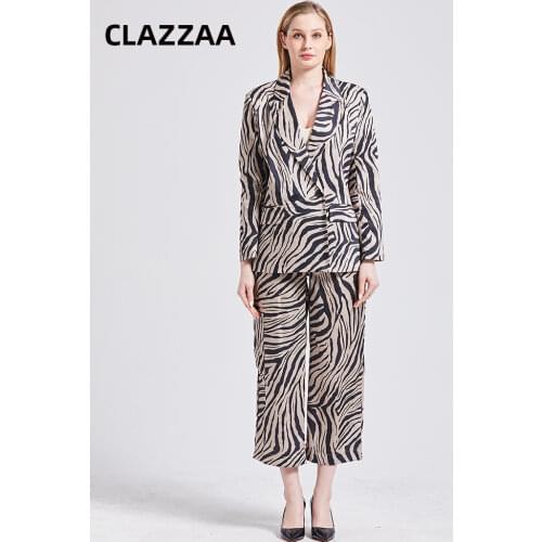 Женские брючные костюмы в полоску Clazzaa China At AliExpress