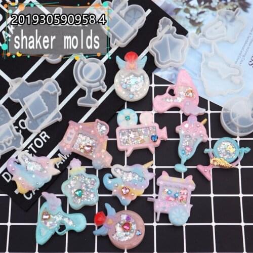 DIY Kawaii Unicorn Candy Epoxy Resin Shaker Silicone Mold Jewelry Findings Pendant Accessory Charms Handmade star Mould Craft