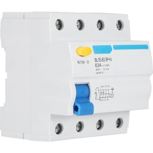 BL1E-63 3P+N 63A RCCB Residual Current Circuit Breaker 230V 30mA electric leakage protection Current Circuit Breaker hot sale