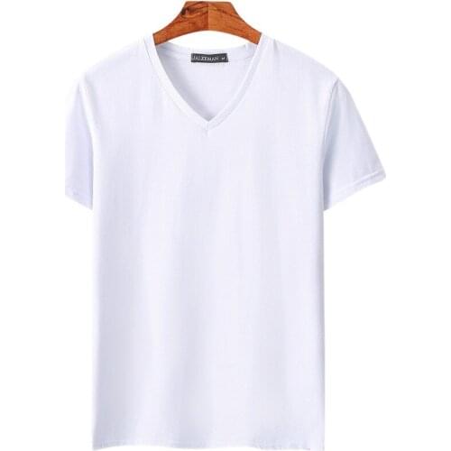 C1001 2021 summer new mens fashion casual v-neck pure color big size short sleeve T-shirt free shipping cheap wholesale