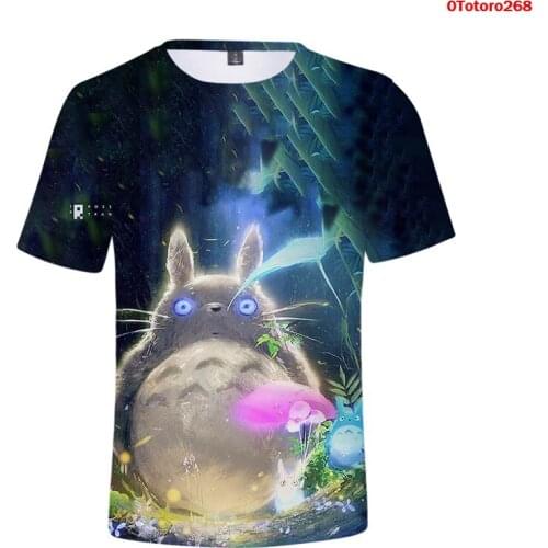 Totoro Kawaii Japanese Anime Shirt Men Anime Totoro Studio Ghibli Spirit Away T Shirt Men/Women Cartoon Summer T-Shirt Homme
