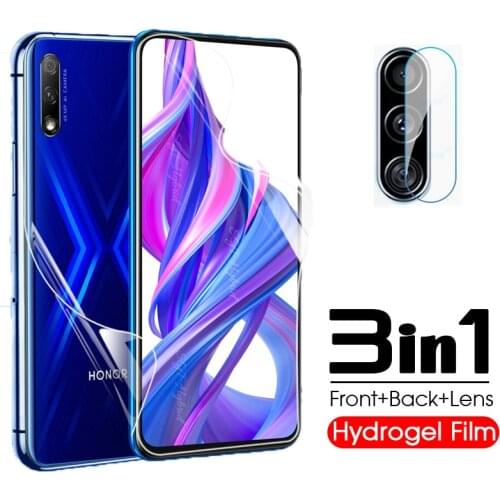 3in1 Front Back Hydrogel Film For Huawei honor 10 20 lite pro 10i 20i 8a 8x 8s 8c 9x view 20 v20 screen protector Camera Lens