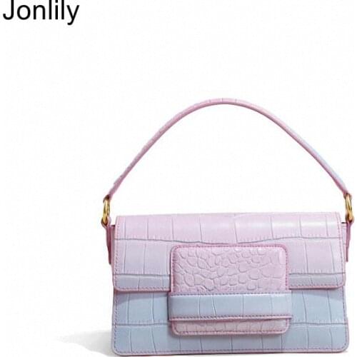Jonlily Womens Genuine Leather Small Shoulder Bag Female Fashion Handbags Messenger Crossbody Bag Teens Daybag Purse -KG634