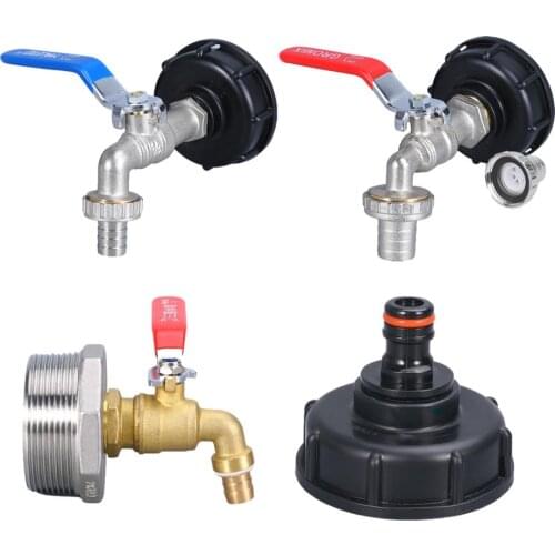 IBC Tank Adapter Ton Barrel Valve Fittings IBC Faucet Joint Brass Garden Watering Faucet Valve Garden Hose Faucet Water Tank