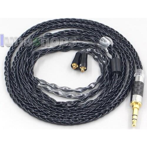 LN007018 4.4mm XLR 8 Core Silver Plated Black Earphone Cable For Westone W40 W50 W60 UM10 UM20 UM30 UM40 UM50 Pro
