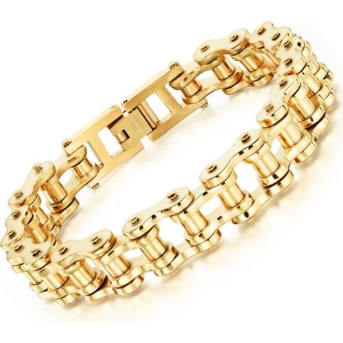 Punk Biker 316L Stainless Steel Men Bracelet Sports Jewelry Bike Bicycle Chain Link Bracelet Casual Jewelry