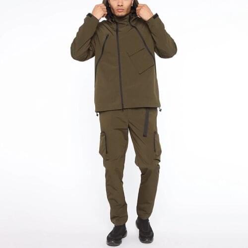 Mens Tracksuit Casual Jogging Hoodie Top Bottoms Set Joggers Sports Sweatsuit with Zipper Pockets