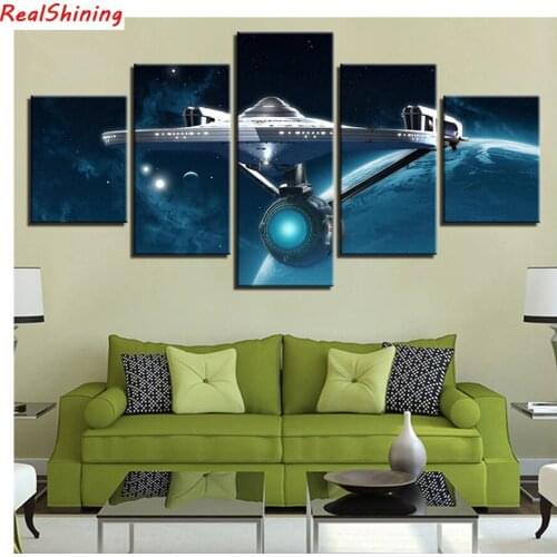 5pcs DIY Diamond Painting spaceship Full Square Diamond Embroidery Mosaic Picture Of Rhinestone H1368