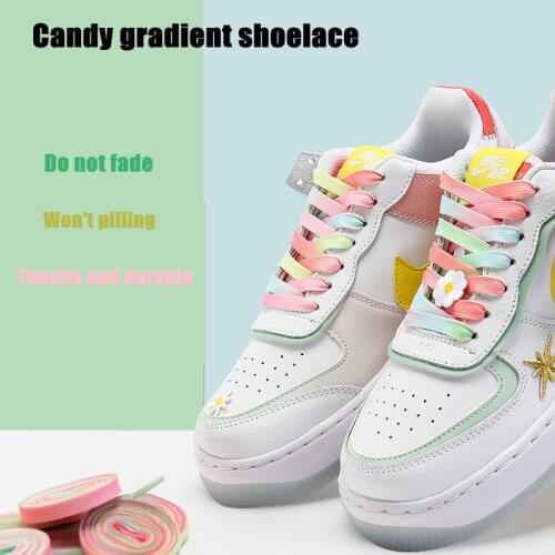 2021 newest candy gradient flat/round laces for sneakers casual shoes basketball shoes white shoes AF1/AJ1 shoe laces unisex