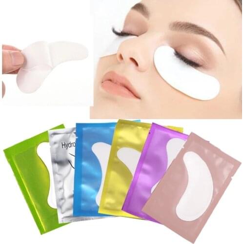 Patches for Eyelash Extension 100 Pairs/Lot Under Eye Pads Paper Patches Pink Lint free Stickers for False Eyelashes supplies