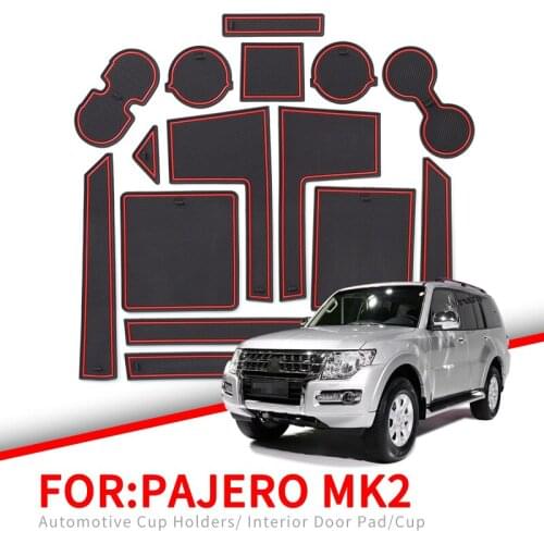 ZUNDUO Anti-Slip Gate Slot Cup Mat for Mitsubishi Pajero MK2 Accessories Rubber Cup Holders Non-slip mats Coaster Car sticker