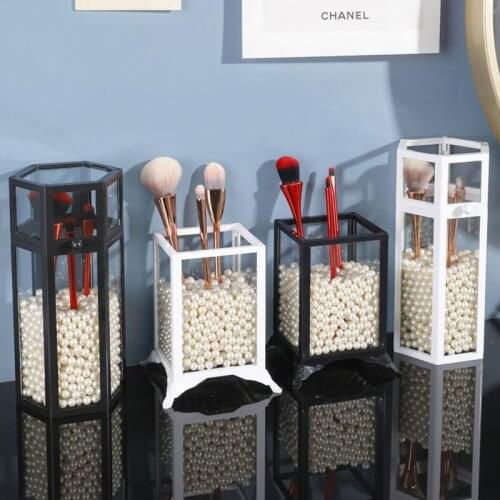 Clear Glass Makeup Storage Box Lipstick Makeup Brush Holder Dust-proof Cosmetic Organizer Desktop Brush Organizer Jewelry Box
