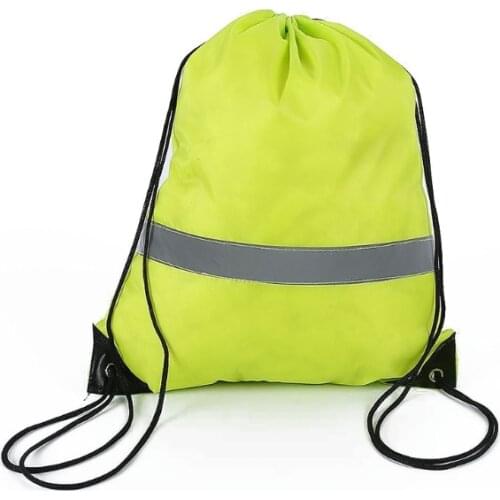 Pack Drawstring Backpack Bag with Reflective Strip, String Backpack Cinch Sacks Bag Bulk for School Yoga Sport Gym Traveling