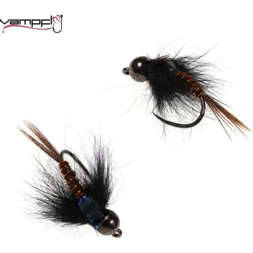 Vampfly 8PCS Tungsten Bead Head Pheasant Tail Nymph Fly Tying on Barbless Hook Fast Sinking Fishing Fly Lure For Trout Fishing