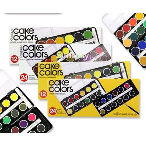 Holbein Cake Colors Artists Watercolors Set of 12,24,36 Soild Watercolor, For Artist watercolor paint set Art Supplies