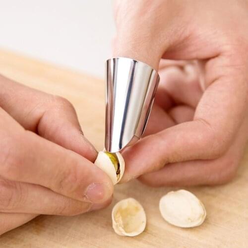 Stainless Steel Cutting Finger Protector Vegetable Peeling Pine Nuts Pistachio Accessories Kitchen Peeling Finger Guard Tool
