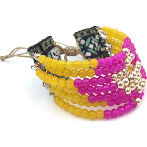 2015 New European Jewelry Suppliers beads chain Bracelets multi-layer Charms wide bangles for women Restoring