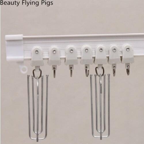 1miter rails curved/straight track plastic Nanometer silence Flat curved track curtain hook single double Track pole Accessories
