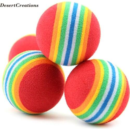 1Pc Colorful Pet Cat Kitten Soft Foam Rainbow Play Balls Activity Toys Funny EVA Balls 2018 new