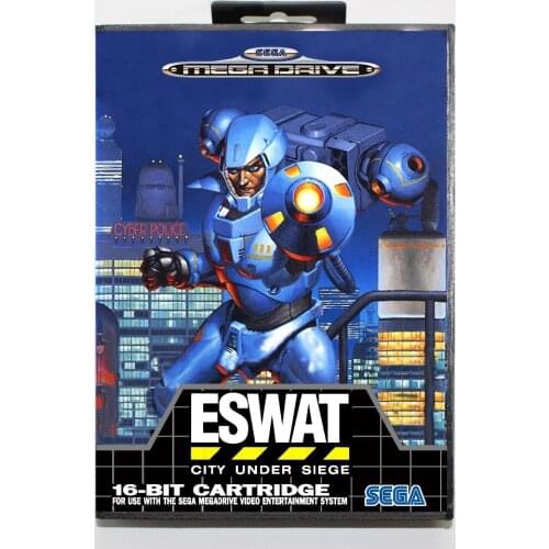 16 bit Sega MD game Cartridge with Retail box - E-SWAT City Under Siege game card for Megadrive Genesis system