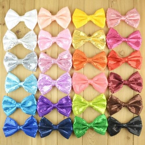 24 pcs/lot , Sequin Bowtie Bows , 4.13" Sequined Bows , Glitter Party Bow tie