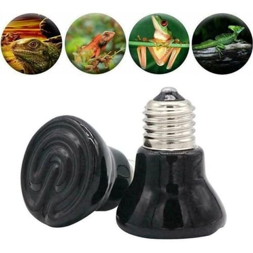 25/50/100W Infrared Emitter Heating Lamp For Reptile Bulbs Brooder Pet Light with E27 Light Head JS22