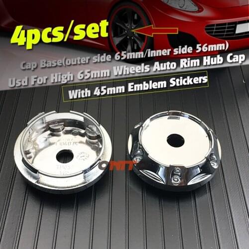 65MM(56mm) 6.5cm 4pcs/set Wheel Rim Badge Emblem Center Cap Aluminum Sticker 45mm for Bmw Vossen Oz O.z Racing Wrc