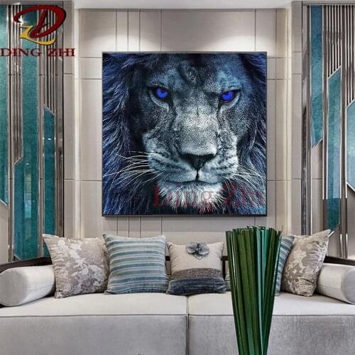 5D Diy Diamond Painting Full Square Round Drill Animal Tiger Mosaic Embroidery Cross Stitch Kit Rhinestone Decor Wall Sticker