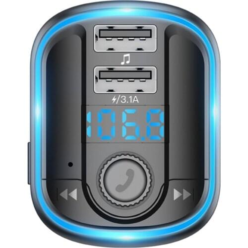 12V-24V T829s Vehicle Wireless Mp3 Player Fm Transmitter Radio Fast Charging Hands-free Calls Dual Usb Charger