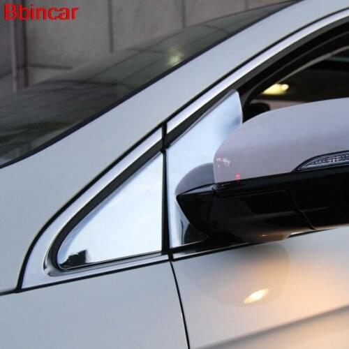 Bbincar ABS Chromed Side Door Mirror Window Front Triangle Cover Car Trim Back Mirror Decoration 4PCS/SET For Ford Edge 2015