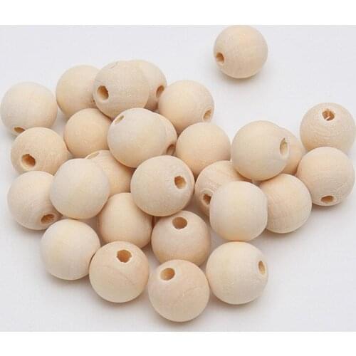300pcs 6mm Unfinished Wooden Beads Cutouts Crafts Wood Beads for Making DIY Wood Bead Garland, Beads Chains, Home Decor