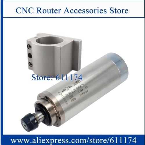 CNC Milling spindle motor 2.2KW 4 bearing ER20 AC220V Water cooled Spindle Motor & D80mm Bracket aluminum Clamp