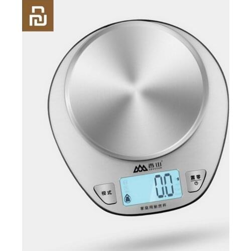 Xiaomi Youpin Xiangshan Electronic Kitchen Scale Silver Precision Weighing Stainless Steel Scale High Precision Sensing househol