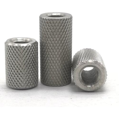 2pcs Knurled round coupling nut M3 M4 M5 M6 M8 M10 stainless steel Long extend knurled hand tighten nut