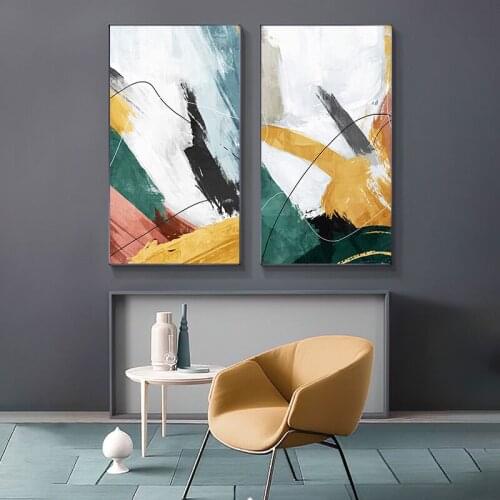 Art Picture Modern Unique Home Decoration Abstract Canvas Painting Colorful Splash Painting Picture Living Room Bedroom Wall