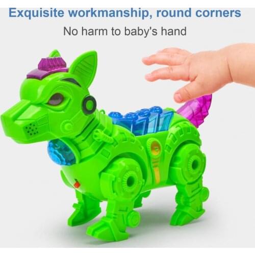 Robot Dog Toy Leash Design Dynamic Music Play Electronic Component Remote Control Dogs Robot Children Gift Educational Toys