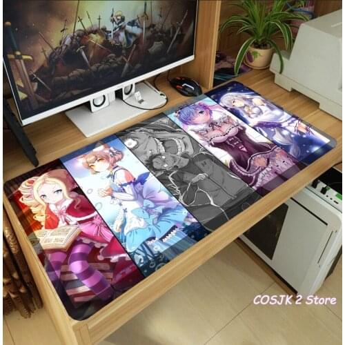 Anime Re Zero Emilia Rem Mouse Pad Thicken Laptop Gaming Mice Mat Desk Keyboard Mat Anti-Slip Playmat Home Decoraye Xmas Gifts