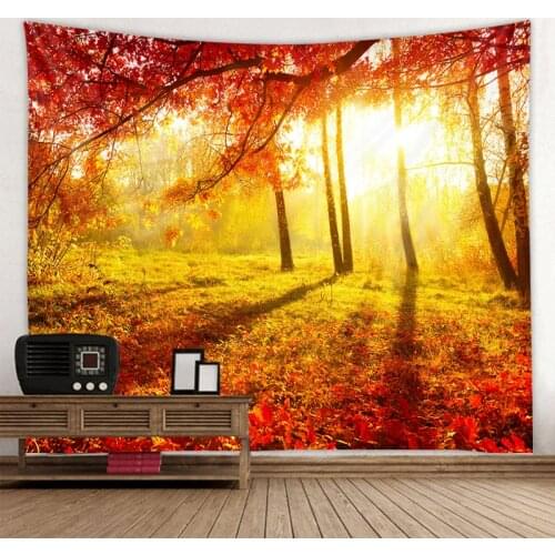 Beautiful forest landscape printing large wall tapestry cheap hippie wall hanging bohemian wall tapestry mandala wall art decora