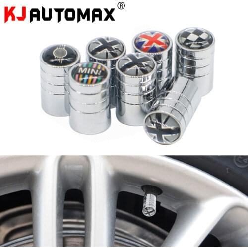 KJAUTOMAX For Mini Cooper Mini Logo Rainbow Tire Air Valve Cover F54 F55 F56 F60 R53 R55 R56 R60 R61