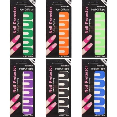 Stripping Tape Anti-splash Protection Nails Finger Skin Protector U-shaped Fingerprint Stickers Nail Polish Stickers Nail Art