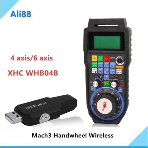 Mach3 MPG Pendant Handwheel XHC CNC Handwheel Wireless For Milling Machine 4 axis 6 axis MPG WHB04B-4 WHB04B-6